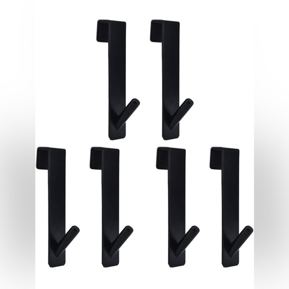 Cabilock 6-Piece Stainless Steel Cabinet or Shower Door Hooks – Black - Picture 1 of 7